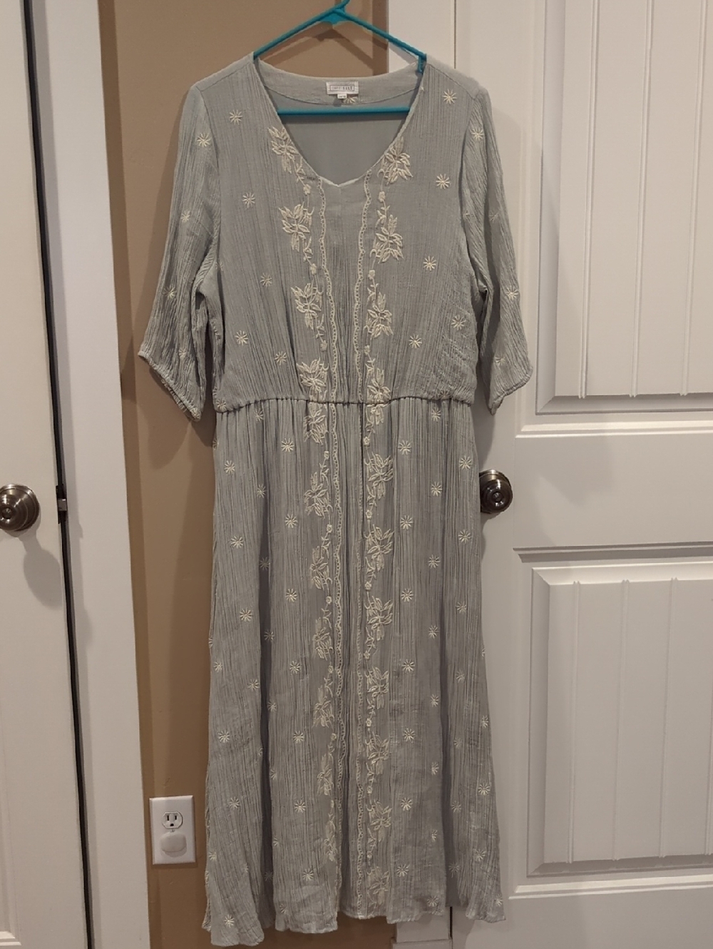 Sweet Salt Mint Green Embroidered Floral Dress